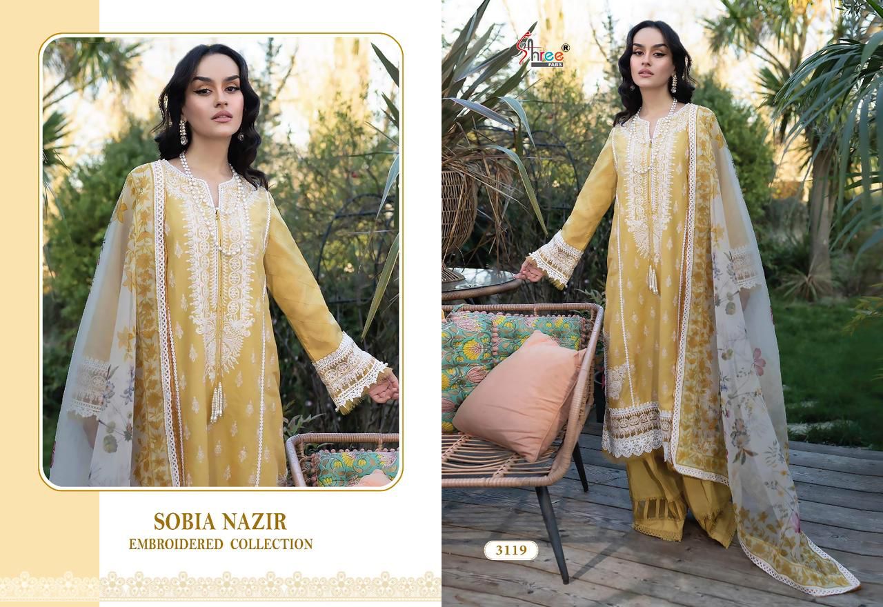 Sobia Nazir By Shree Cotton Pakistani Suits Catalog
